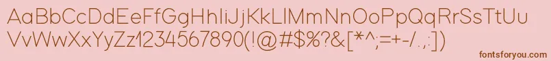 ModernSansLight Font – Brown Fonts on Pink Background