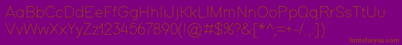 ModernSansLight Font – Brown Fonts on Purple Background