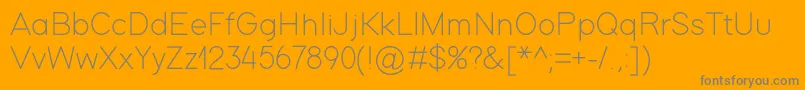 ModernSansLight-Schriftart – Graue Schriften auf orangefarbenem Hintergrund