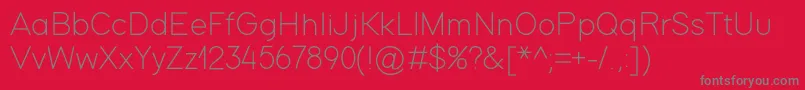 ModernSansLight Font – Gray Fonts on Red Background