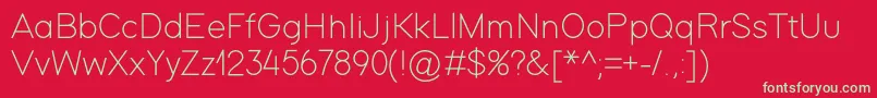 ModernSansLight Font – Green Fonts on Red Background
