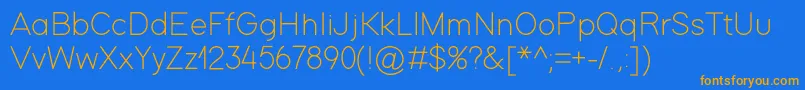 ModernSansLight Font – Orange Fonts on Blue Background