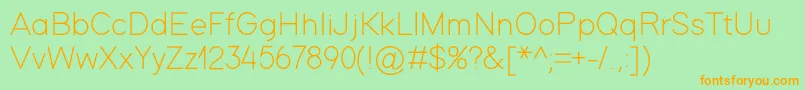 ModernSansLight Font – Orange Fonts on Green Background