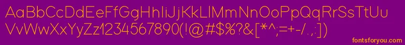 ModernSansLight Font – Orange Fonts on Purple Background