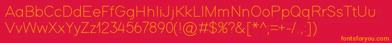 ModernSansLight Font – Orange Fonts on Red Background