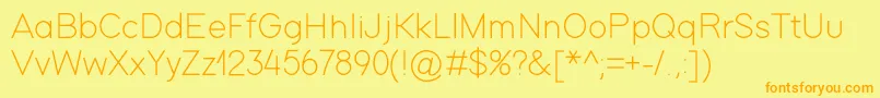 ModernSansLight Font – Orange Fonts on Yellow Background