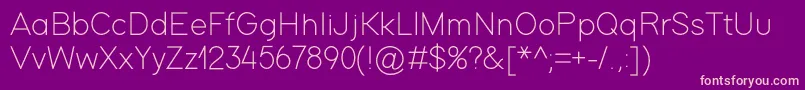 ModernSansLight Font – Pink Fonts on Purple Background