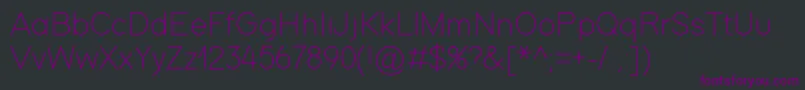 ModernSansLight Font – Purple Fonts on Black Background