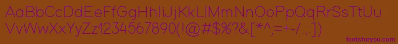 ModernSansLight Font – Purple Fonts on Brown Background