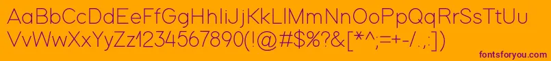 ModernSansLight Font – Purple Fonts on Orange Background