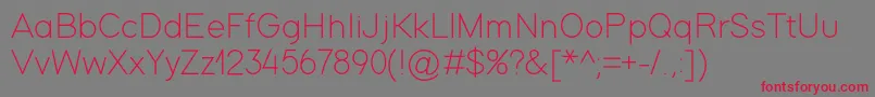 ModernSansLight Font – Red Fonts on Gray Background