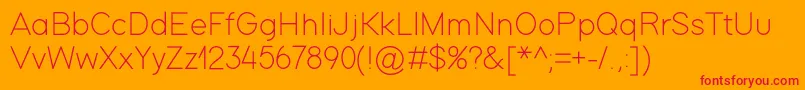 ModernSansLight Font – Red Fonts on Orange Background