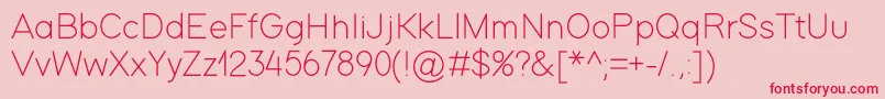 ModernSansLight Font – Red Fonts on Pink Background