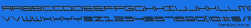 911PorschaLeftalic Font – Black Fonts on Blue Background