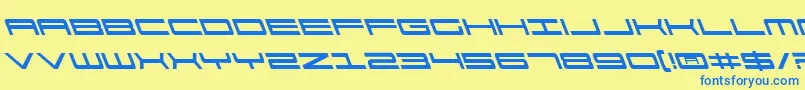 911PorschaLeftalic Font – Blue Fonts on Yellow Background