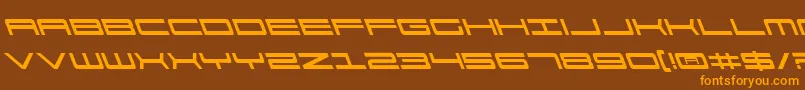 911PorschaLeftalic Font – Orange Fonts on Brown Background