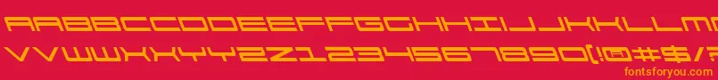 911PorschaLeftalic Font – Orange Fonts on Red Background