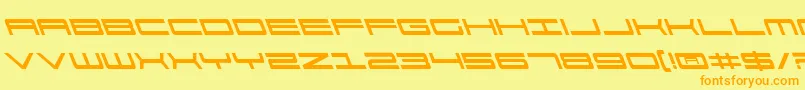 911PorschaLeftalic Font – Orange Fonts on Yellow Background