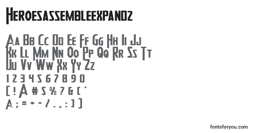 Heroesassembleexpand2 Font – alphabet, numbers, special characters