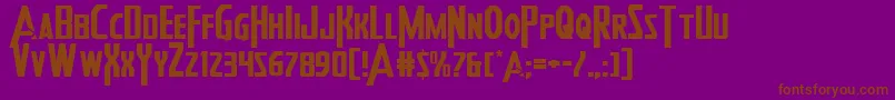 Heroesassembleexpand2-Schriftart – Braune Schriften auf violettem Hintergrund