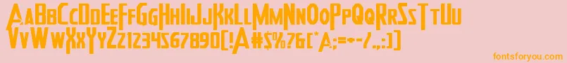 Heroesassembleexpand2 Font – Orange Fonts on Pink Background