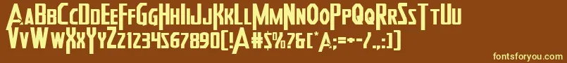 Heroesassembleexpand2 Font – Yellow Fonts on Brown Background