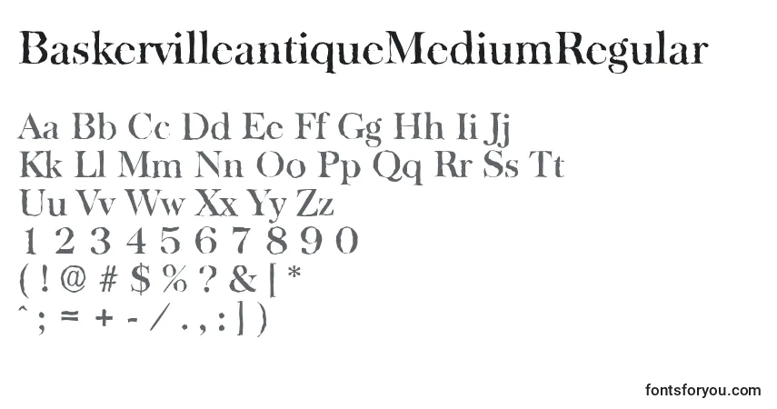 Fuente BaskervilleantiqueMediumRegular - alfabeto, números, caracteres especiales