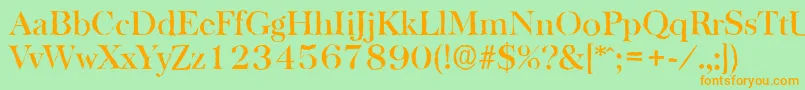 BaskervilleantiqueMediumRegular Font – Orange Fonts on Green Background