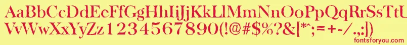 BaskervilleantiqueMediumRegular Font – Red Fonts on Yellow Background