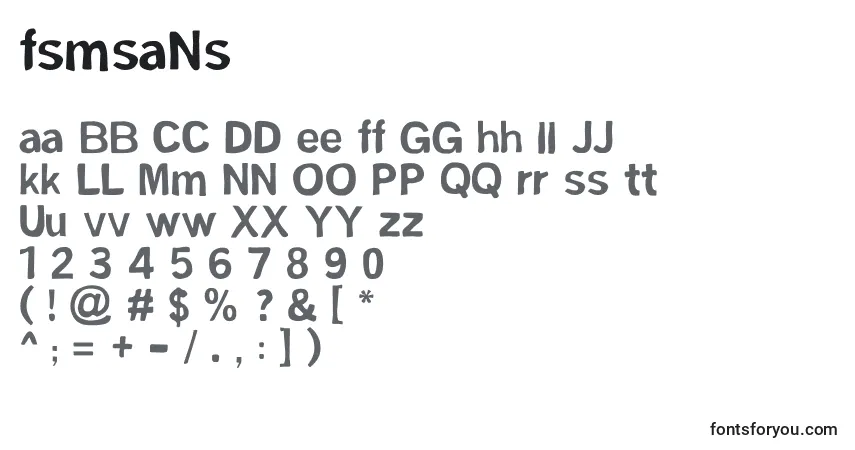 Schriftart FsmSans – Alphabet, Zahlen, spezielle Symbole