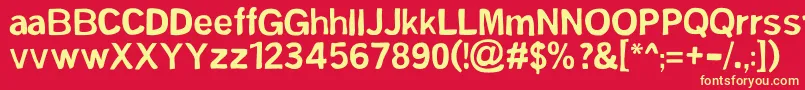 FsmSans Font – Yellow Fonts on Red Background