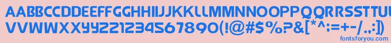 フォントJollyRaunchy – ピンクの背景に青い文字