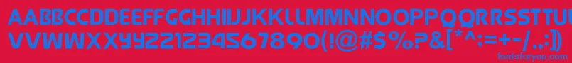 JollyRaunchy Font – Blue Fonts on Red Background