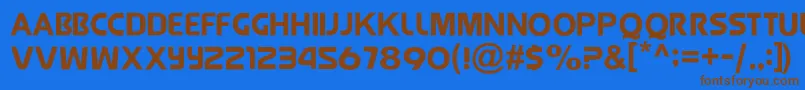 JollyRaunchy-Schriftart – Braune Schriften auf blauem Hintergrund