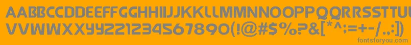 Fonte JollyRaunchy – fontes cinzas em um fundo laranja
