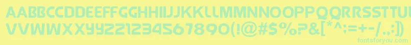 フォントJollyRaunchy – 黄色い背景に緑の文字
