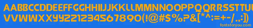 Fonte JollyRaunchy – fontes laranjas em um fundo azul