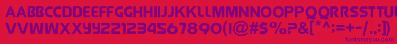 Czcionka JollyRaunchy – fioletowe czcionki na czerwonym tle
