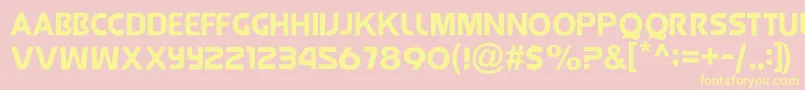 JollyRaunchy-Schriftart – Gelbe Schriften auf rosa Hintergrund