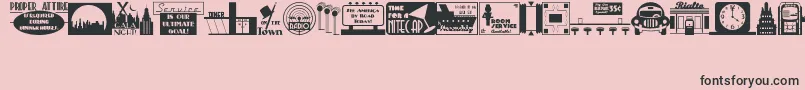 フォントDecoPicsJl – ピンクの背景に黒い文字