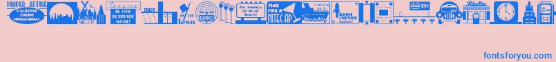 フォントDecoPicsJl – ピンクの背景に青い文字