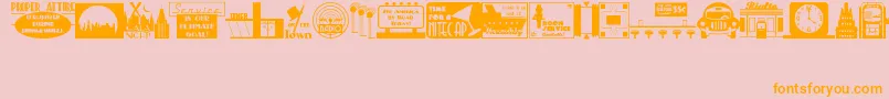 DecoPicsJl Font – Orange Fonts on Pink Background