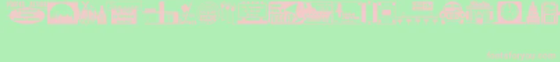 フォントDecoPicsJl – 緑の背景にピンクのフォント