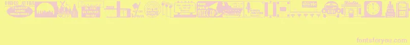 DecoPicsJl Font – Pink Fonts on Yellow Background