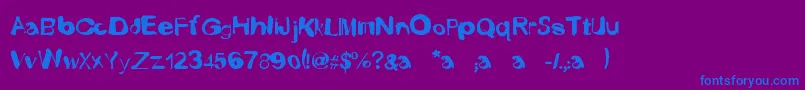 FustyLuggs Font – Blue Fonts on Purple Background