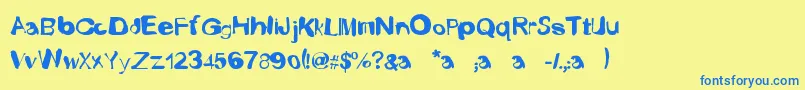 FustyLuggs Font – Blue Fonts on Yellow Background