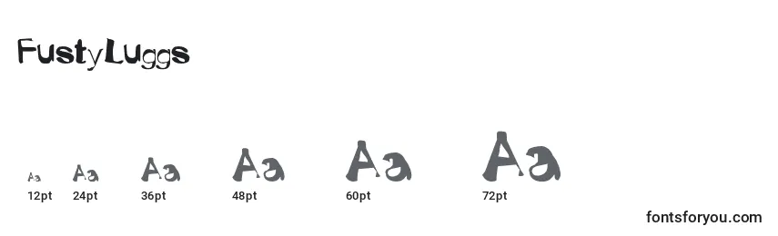 Размеры шрифта FustyLuggs