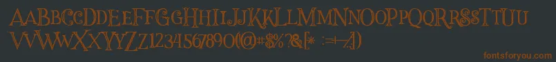 Halloweninline Font – Brown Fonts on Black Background