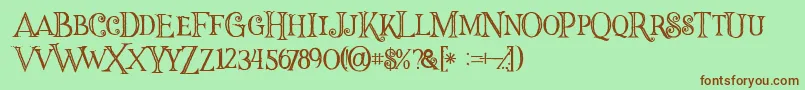 Halloweninline Font – Brown Fonts on Green Background