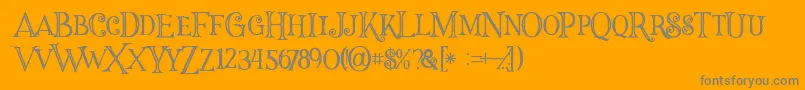 Halloweninline Font – Gray Fonts on Orange Background
